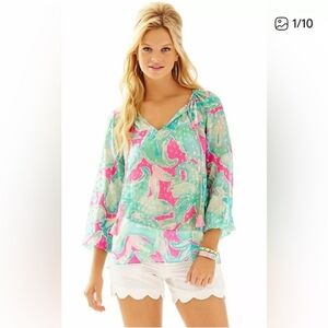 Lilly Pulitzer Rilla Silk Blouse XXS